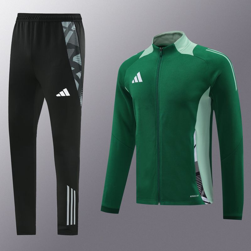 Adidas Green and Black Tracksuit Set