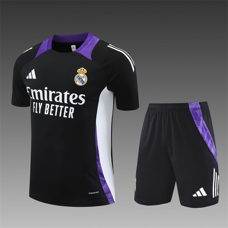 Real Madrid Black and Purple Short Sleeve Training Set
