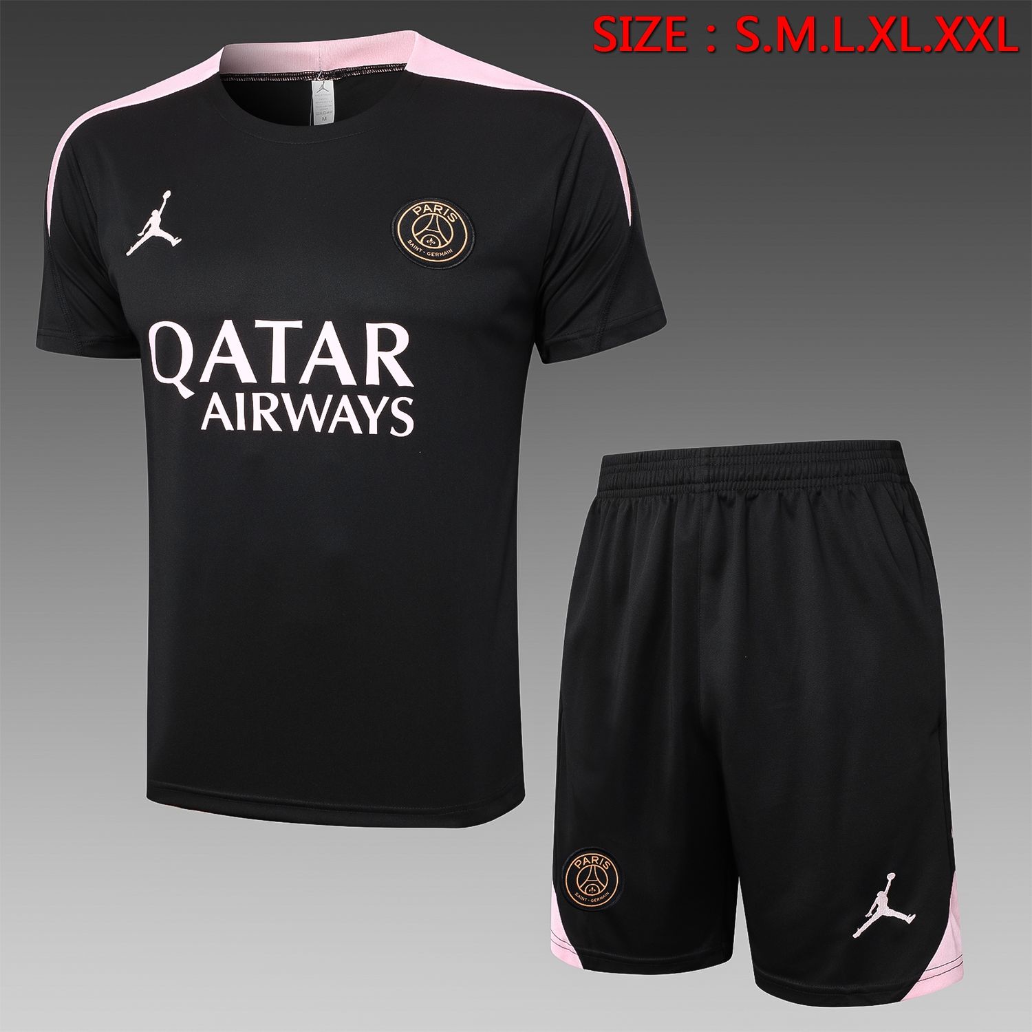 PSG Black and Pink Short Sleeve Training Set PSG Black and Pink Short Sleeve Training Set