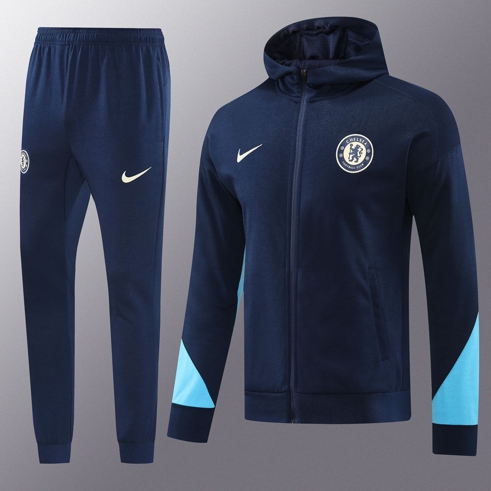 Chelsea Navy and Blue Hooded Tracksuit Set Chelsea Navy and Blue Hooded Tracksuit Set