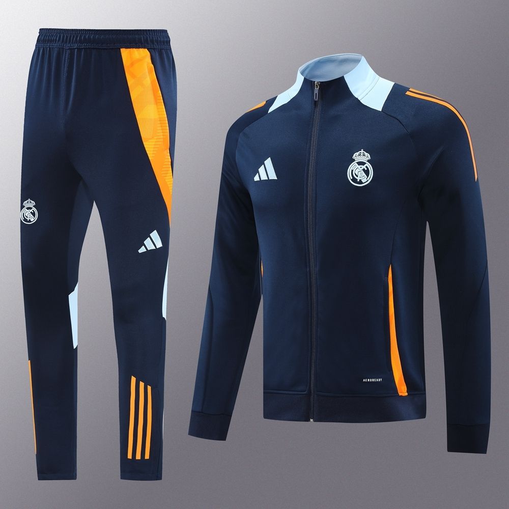 Real Madrid Navy and Orange Tracksuit Set Real Madrid Navy and Orange Tracksuit Set