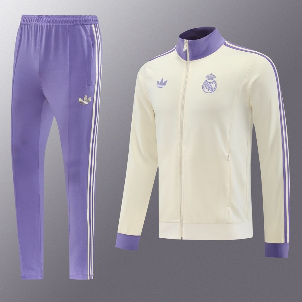 Real Madrid Purple and Ivory Tracksuit Set Real Madrid Purple and Ivory Tracksuit Set