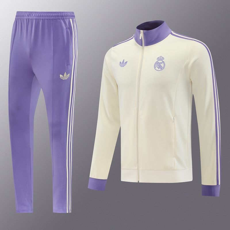 Real Madrid Purple and Ivory Tracksuit Set