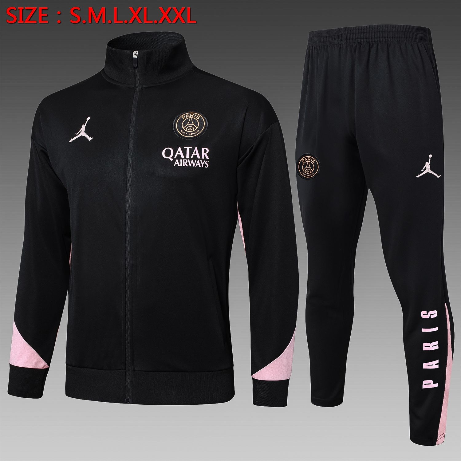 PSG Black and Pink Tracksuit Set PSG Black and Pink Tracksuit Set