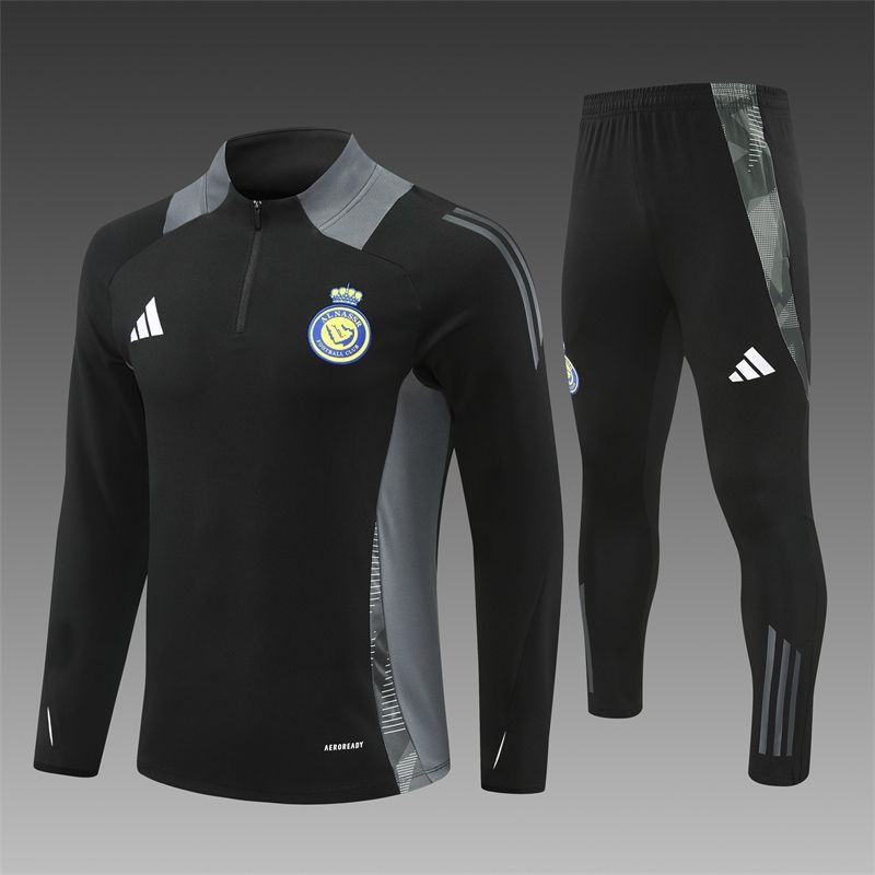 Al Nassr Black and Grey Long Sleeve Training Set 