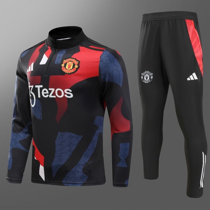 Man United Black, Red and Blue Long Sleeve Training Set 