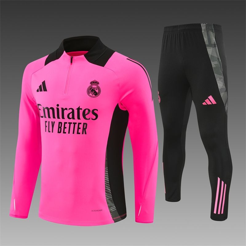 Real Madrid Pink and Black Long Sleeve Training Set 