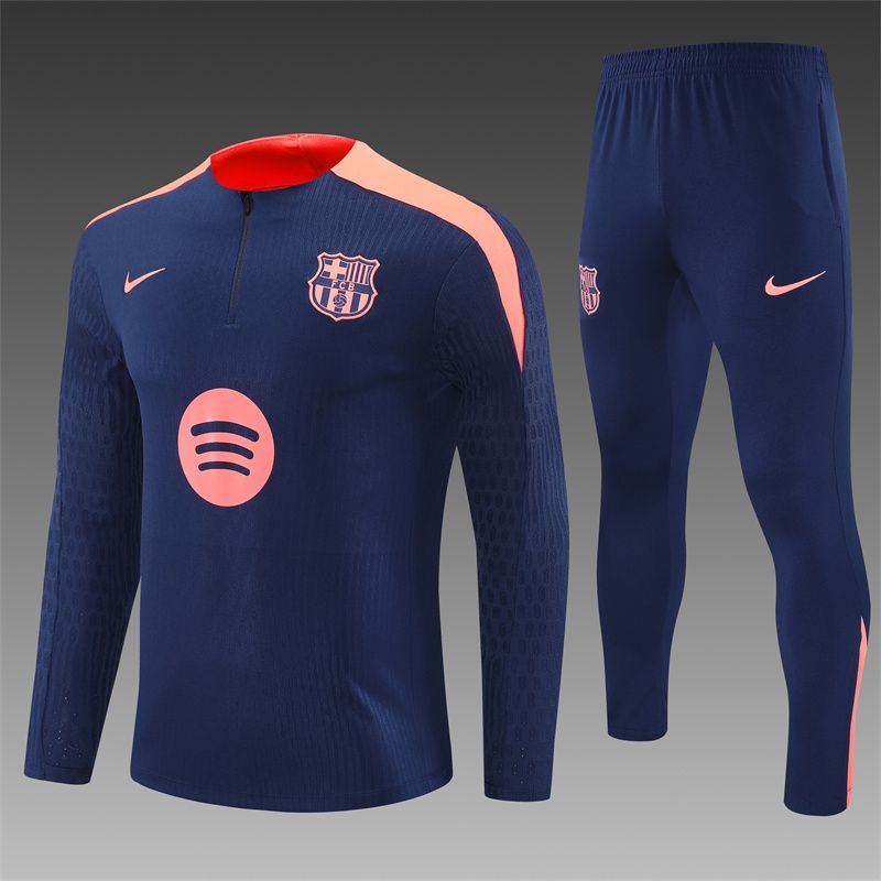 Barcelona Navy and Peach Long Sleeve Training Set 