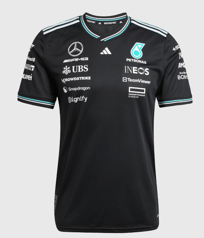 Mercedes Black and Blue Crew Neck Racing Suit