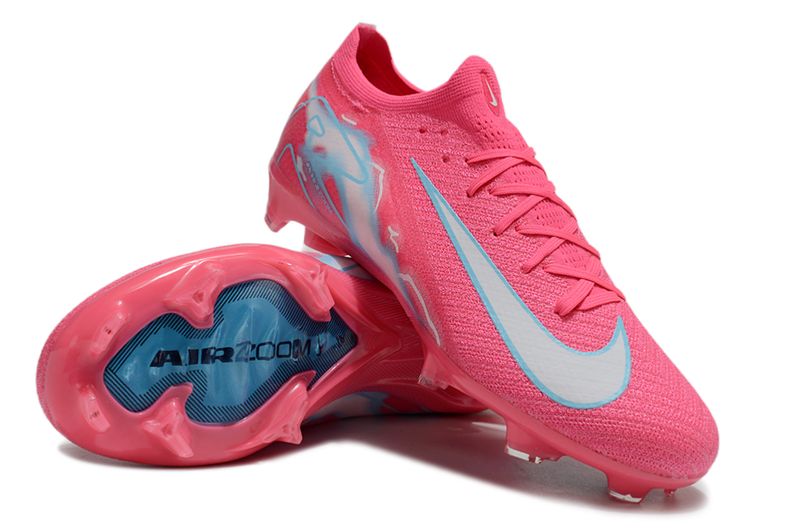 Air Zoom Pink, White and Blue Soccer Boot