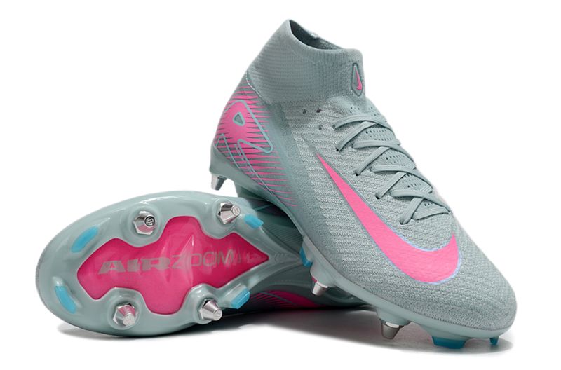 Air Zoom Blue Grey and Pink High Top Soccer Boot