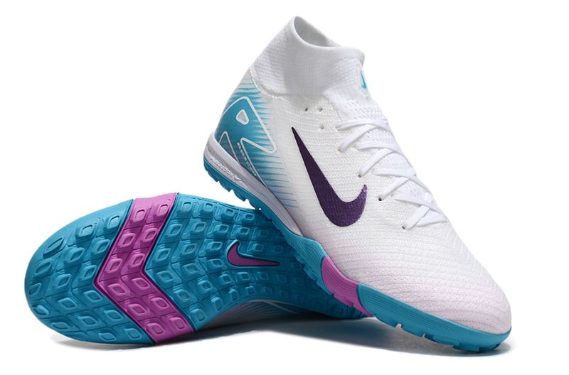 Air Zoom White, Blue and Pink Indoor High Top Soccer Boot