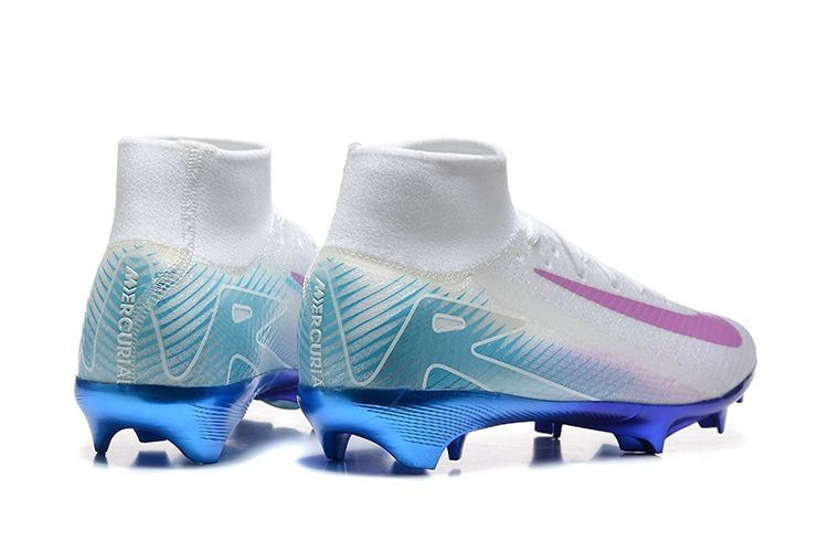 Air Zoom White, Blue and Purple High Top Soccer Boot