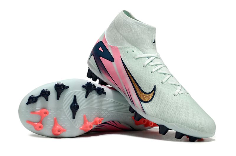 Air Zoom Mint and Pink High Top Soccer Boot