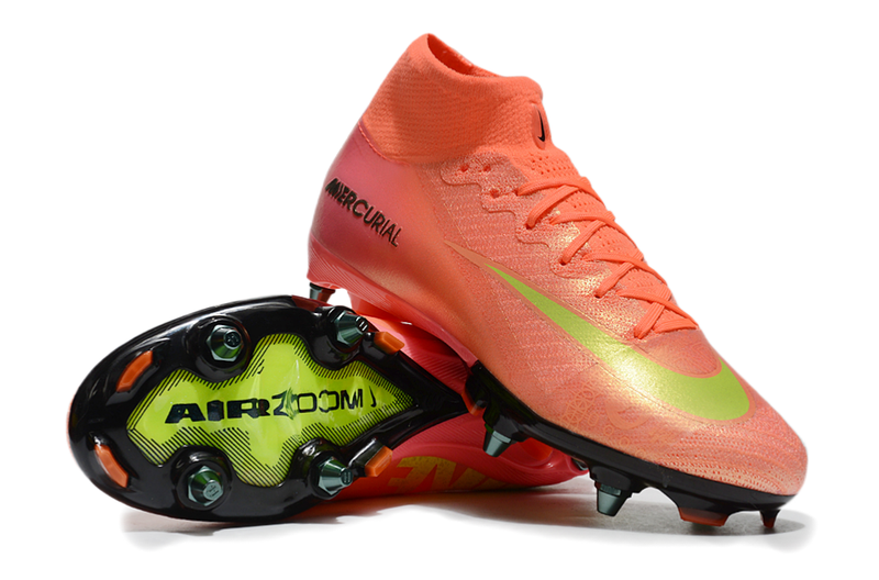 Air Zoom Peach and Lime High Top Soccer Boot