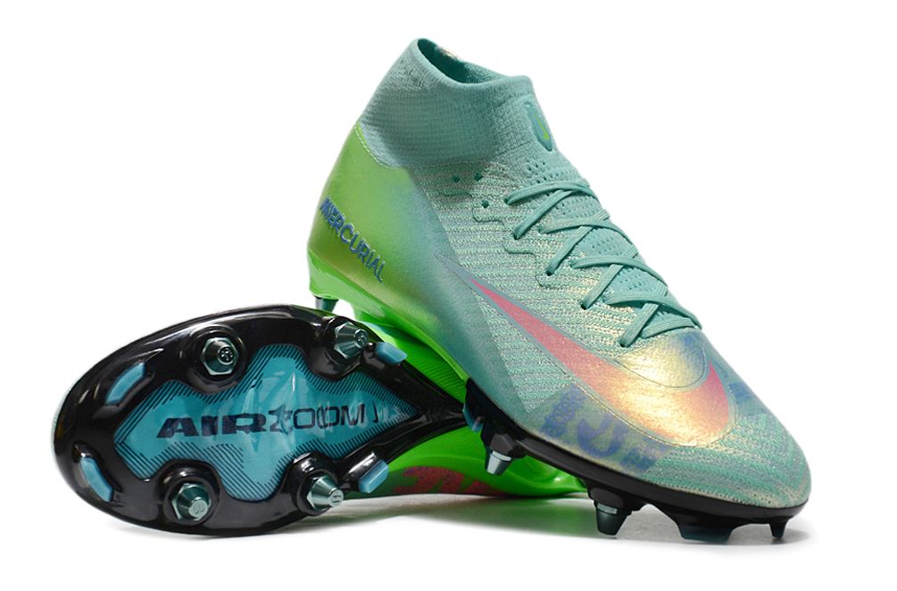 Air Zoom Blue, Green and Pink High Top Soccer Boot Air Zoom Blue, Green and Pink High Top Soccer Boot