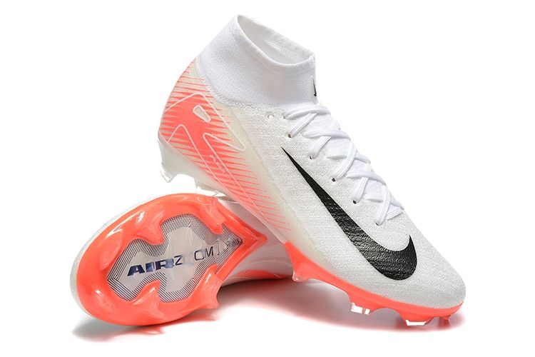 Air Zoom White and Peach High Top Soccer Boot