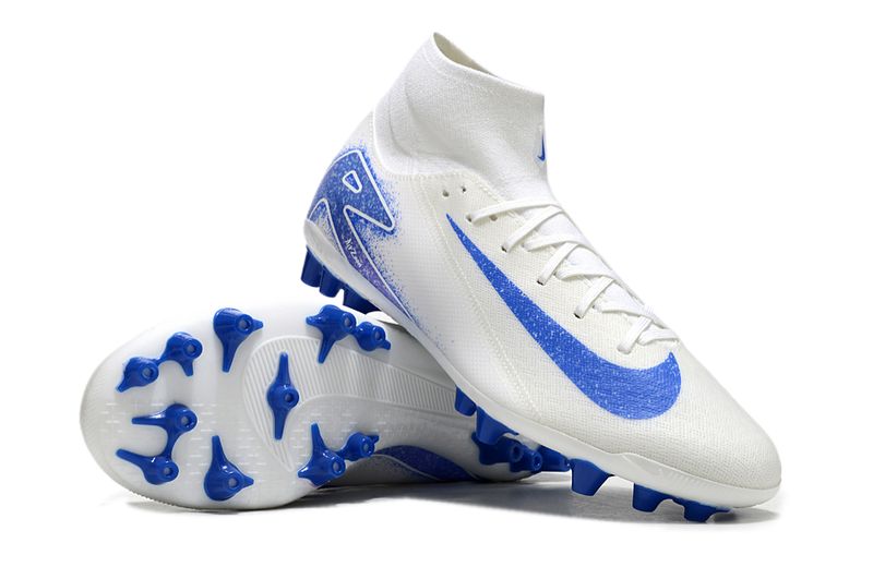 Air Zoom White and Blue High Top Soccer Boot