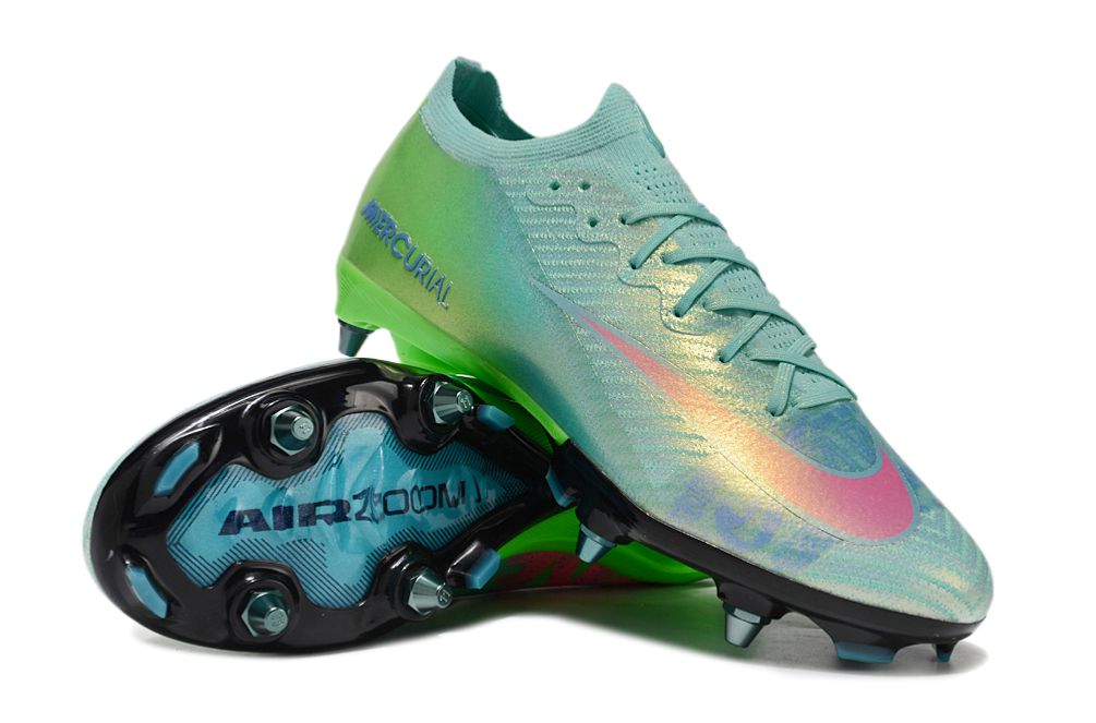 Air Zoom Blue, Green and Pink Soccer Boot