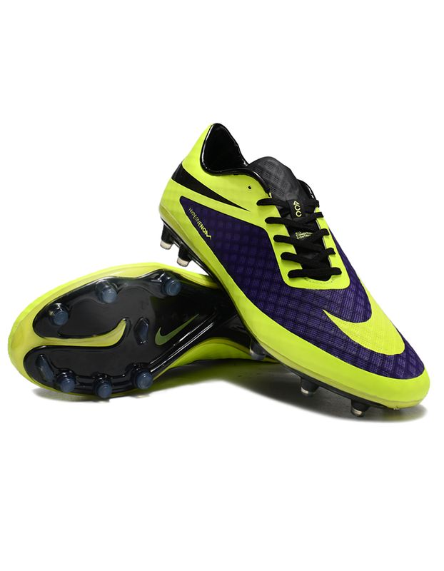 Phantom HyperVenom FG Lime and Navy Soccer Boot