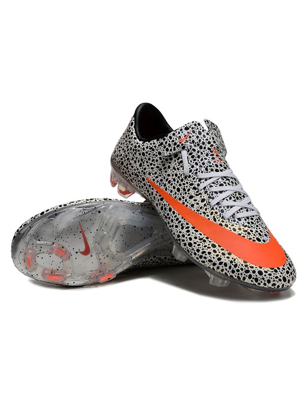 Mercurial Vapor Black and Orange Dotted Soccer Boot