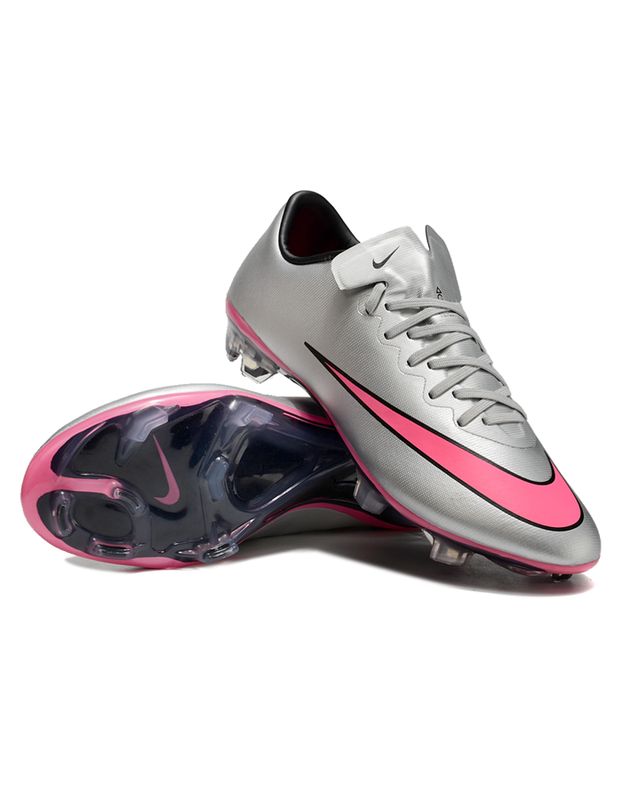 Mercurial Vapor Silver and Pink Soccer Boot