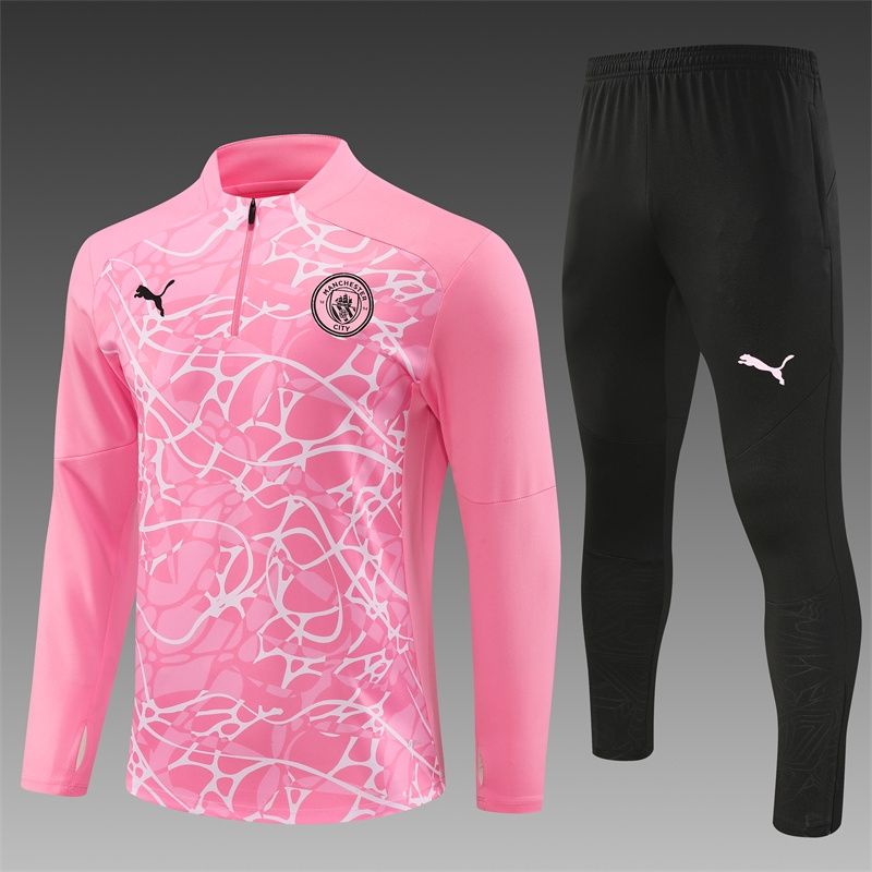 Manchester City Pink and Black Long Sleeve Training Set 