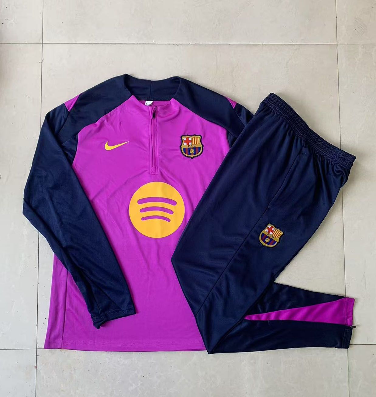 Barcelona Purple and Navy Long Sleeve Training Set  Barcelona Purple and Navy Long Sleeve Training Set