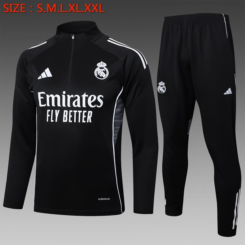 Real Madrid Black Long Sleeve Training Set 