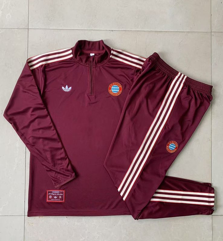 Bayern Munich Maroon Long Sleeve Training Set 