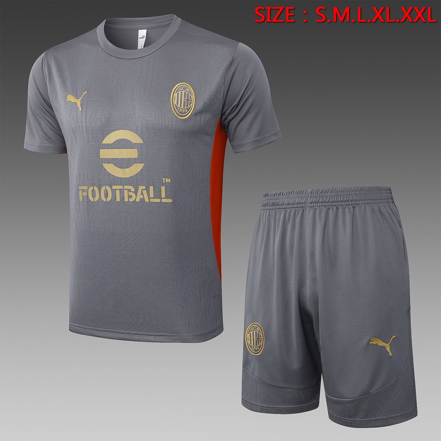AC Milan Grey and Red Short Training Set AC Milan Grey and Red Short Training Set