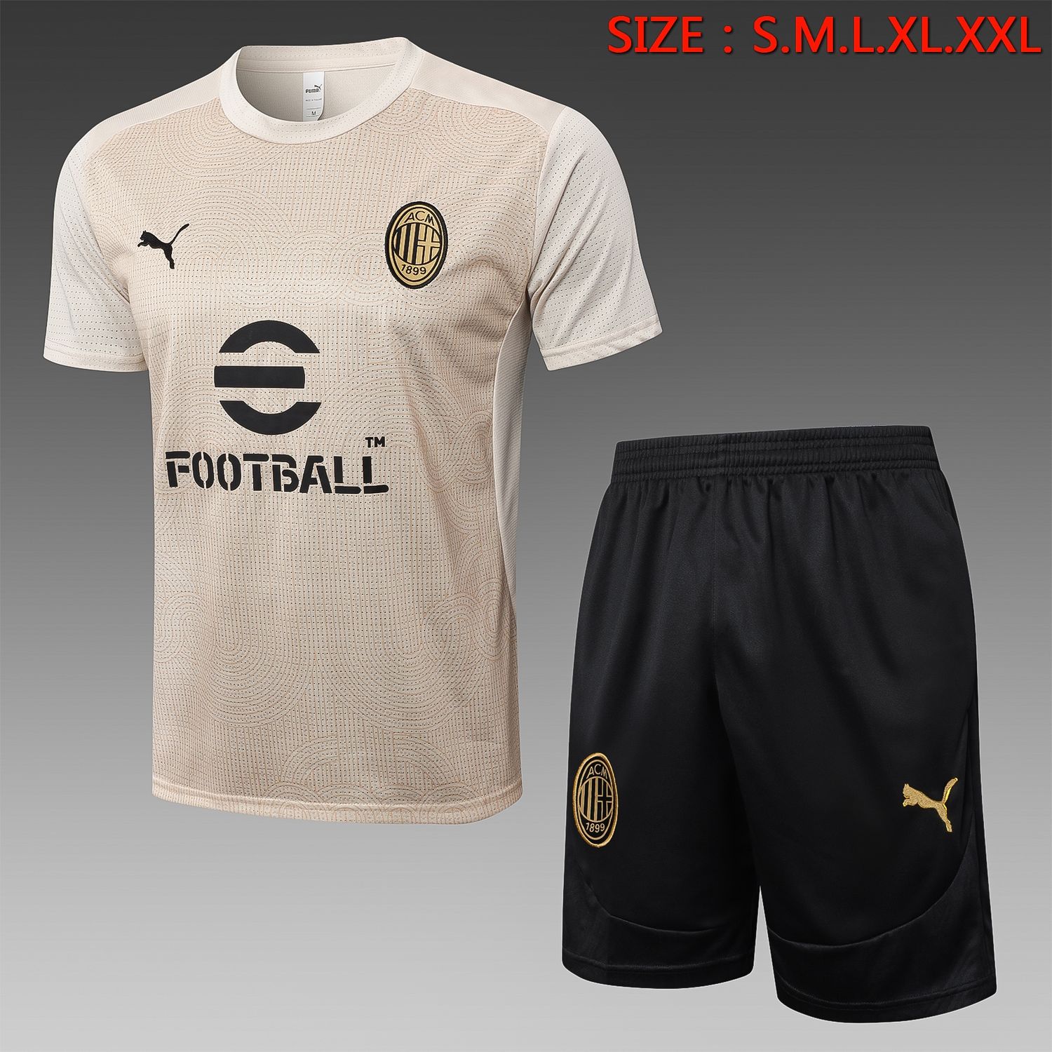 AC Milan Ivory and Black Short Training Set AC Milan Ivory and Black Short Training Set