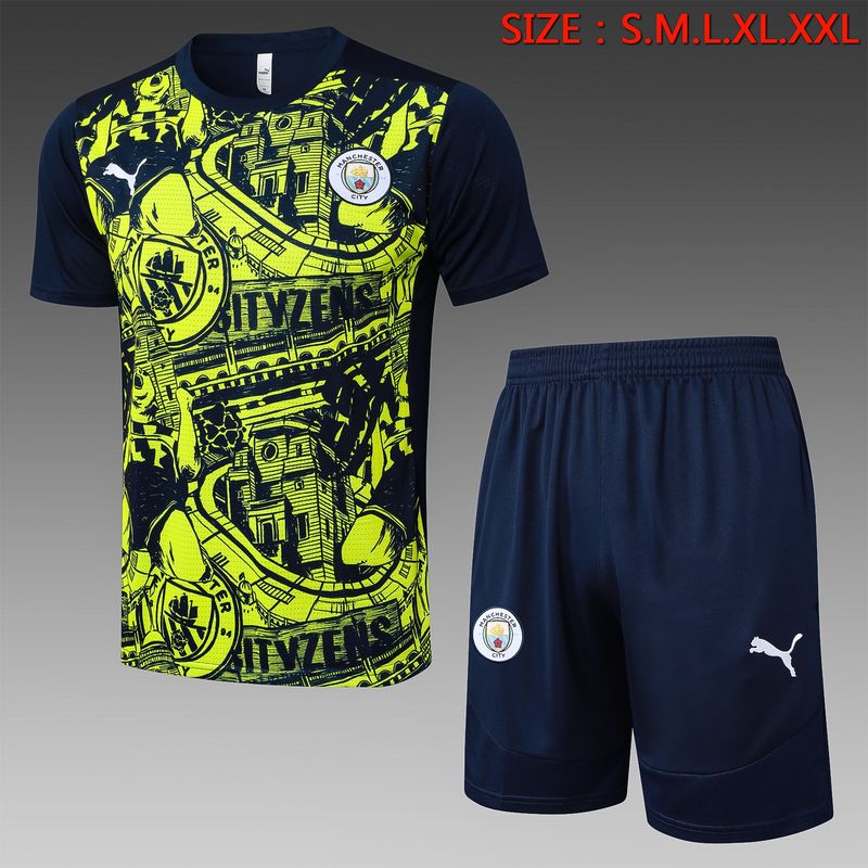 Manchester City Lime and Navy Training Set