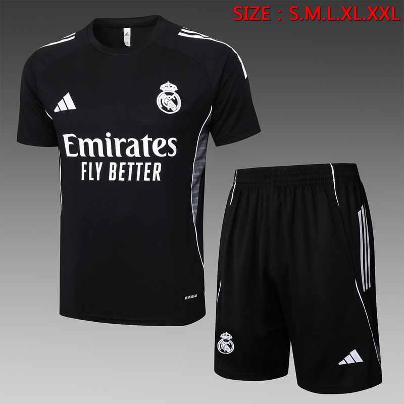 Real Madrid Black Short Sleeve Training Set