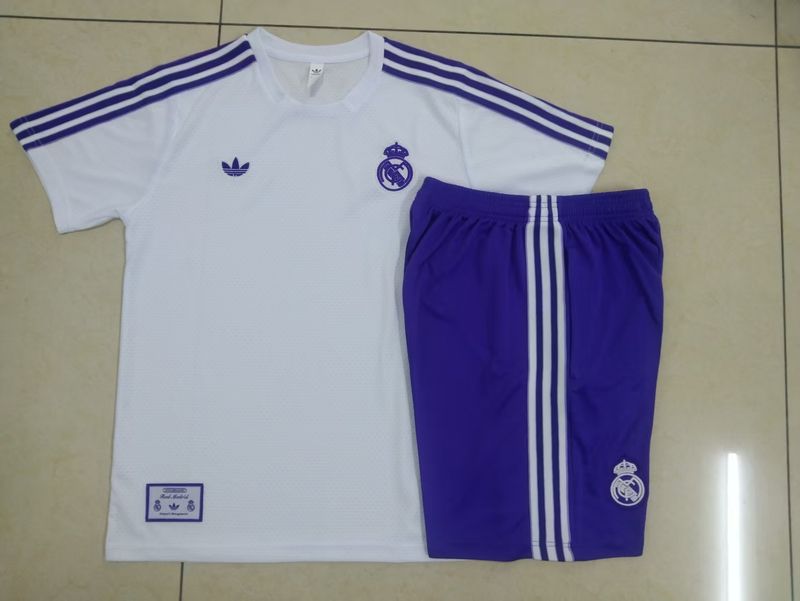 Real Madrid White and Purple Short Sleeve Training Set