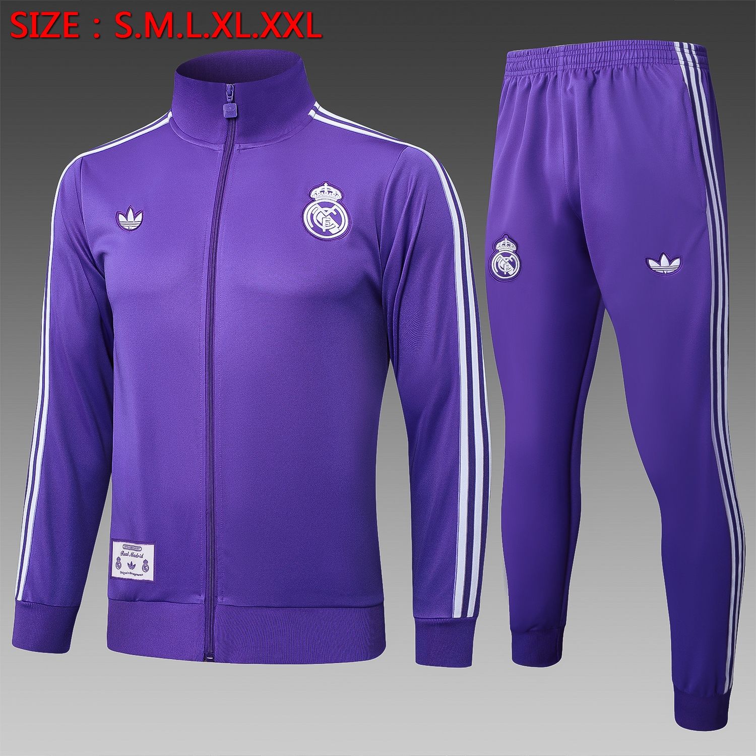 Real Madrid Purple Long Tracksuit Set Real Madrid Purple Long Tracksuit Set