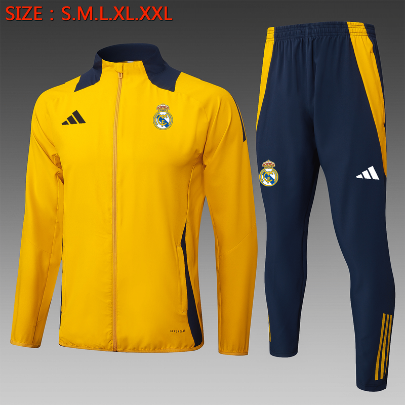 Real Madrid Mustard and Navy Long Tracksuit Set