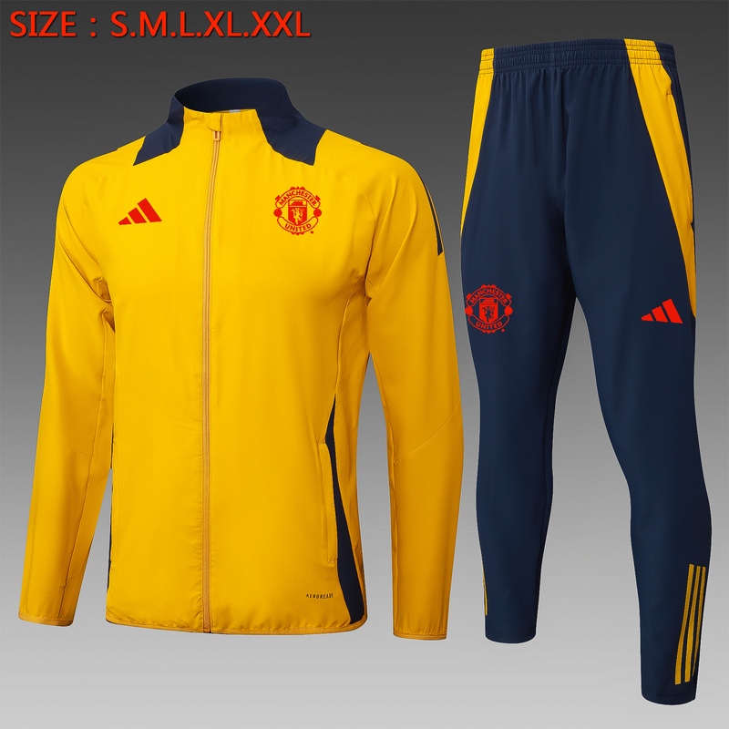 Man United Mustard and Navy Long Tracksuit Set
