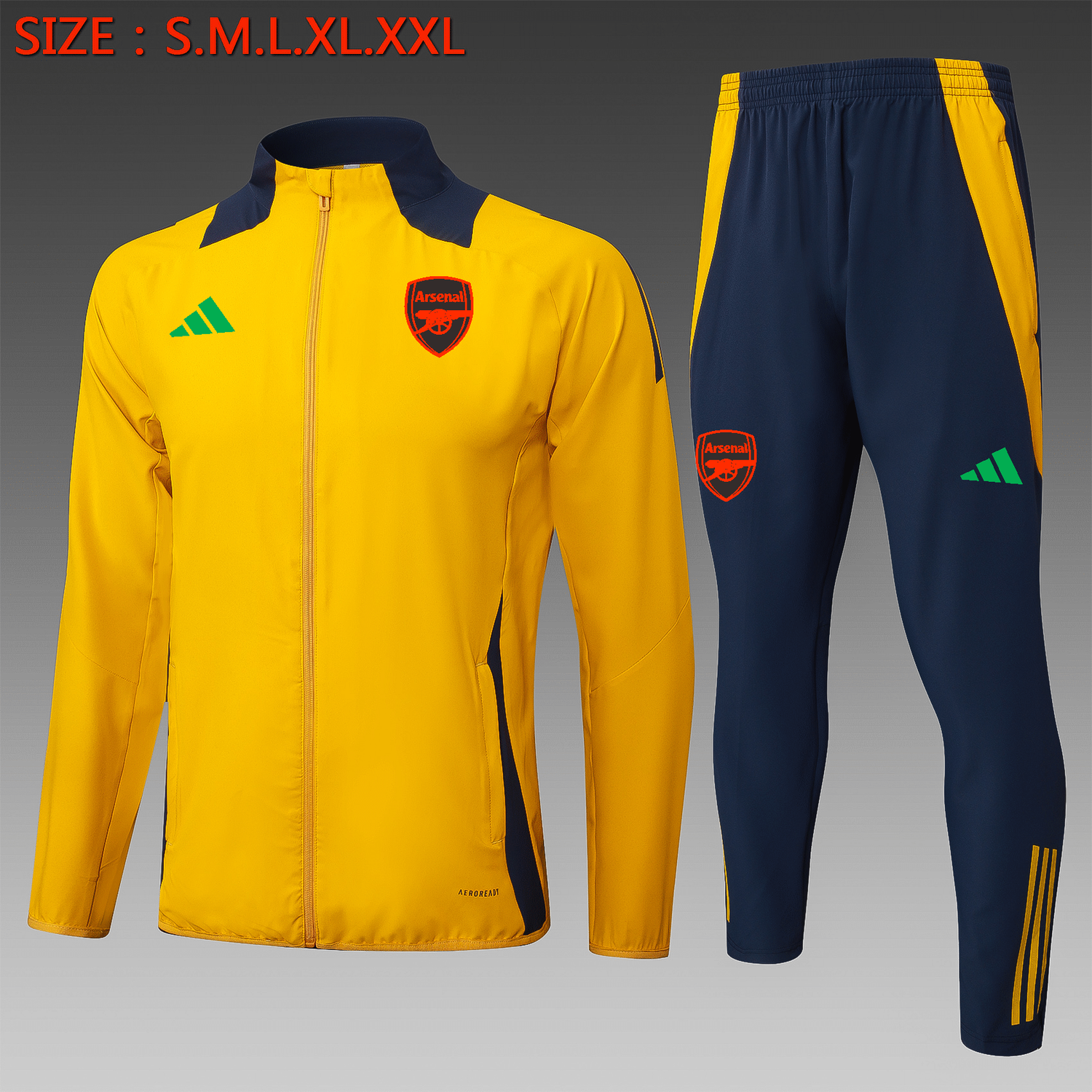 Arsenal Mustard and Navy Tracksuit Set Arsenal Mustard and Navy Tracksuit Set