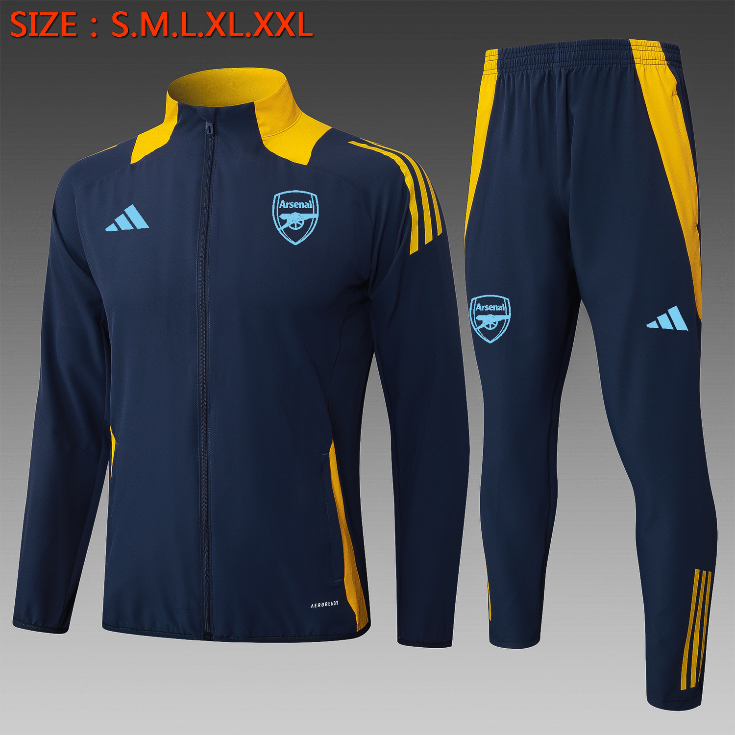 Arsenal Navy and Mustard Tracksuit Set Arsenal Navy and Mustard Tracksuit Set