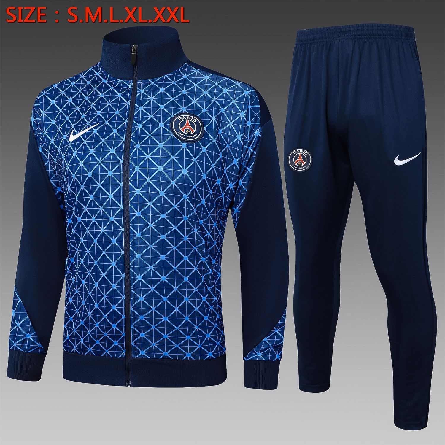 PSG Blue and Navy Tracksuit Set