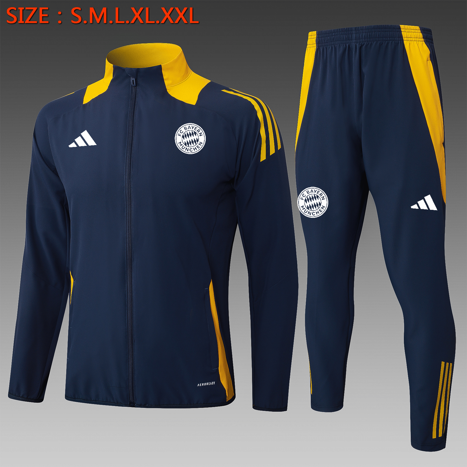 Bayern Munich Navy and Mustard Tracksuit Set Bayern Munich Navy and Mustard Tracksuit Set