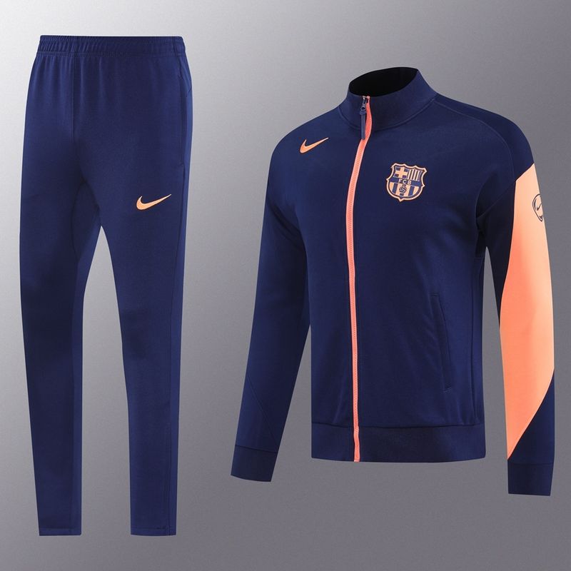 Barcelona Navy and Peach Tracksuit Set
