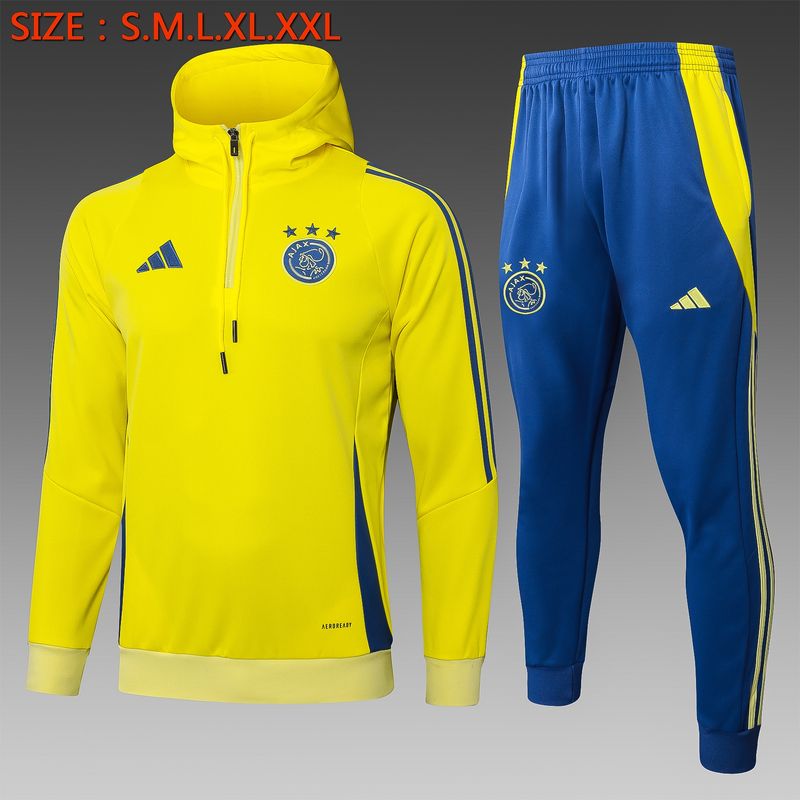 Ajax Yellow and Blue Hooded Tracksuit Set