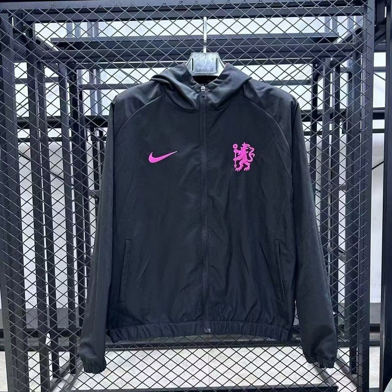 Juventus Black and Pink Windbreaker 