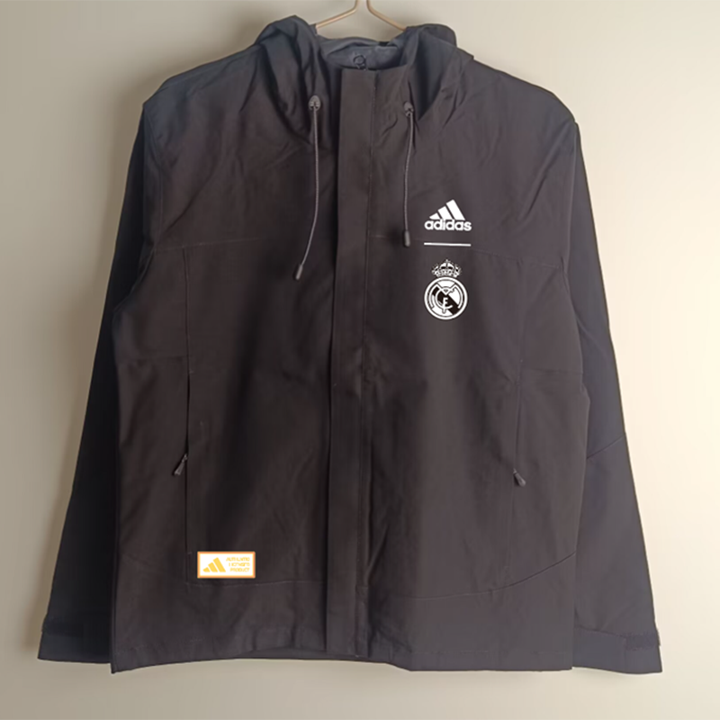 Real Madrid Black Windbreaker 