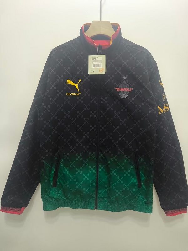 AC Milan Red, Black and Green Reversible Windbreaker  AC Milan Red, Black and Green Reversible Windbreaker