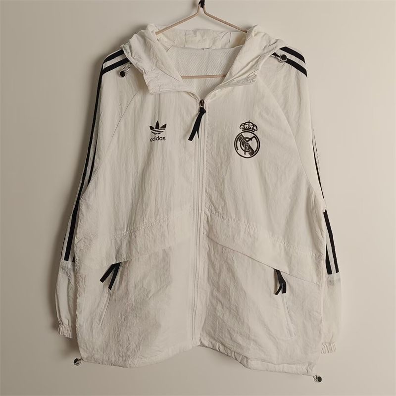 Real Madrid White Windbreaker  Real Madrid White Windbreaker