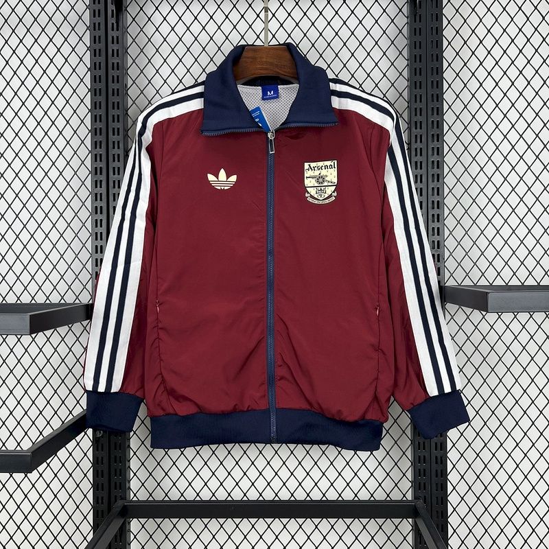 Arsenal Maroon and Navy Windbreaker  Arsenal Maroon and Navy Windbreaker