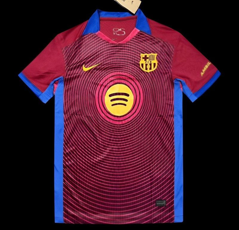 Barcelona Maroon and Blue Spiral Special Fan Jersey